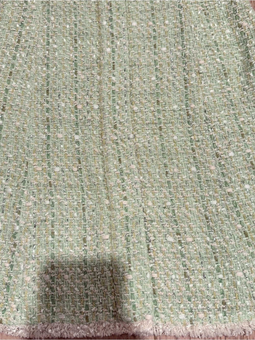 Maje Rinova Green Tweed Mini Dress Size 36 US 2-4 Mint Green Metallic Boucle - Picture 8 of 15